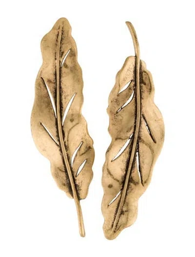 Pre-owned Mignonne Gavigan Crystal Leaf Drop Earrings In Multi