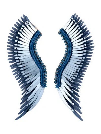 Pre-owned Mignonne Gavigan Crystal, Leather, & Sequin Madeline Drop Earrings In Multi
