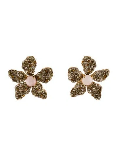 Pre-owned Mignonne Gavigan Crystal Rose Pave Drop Earrings