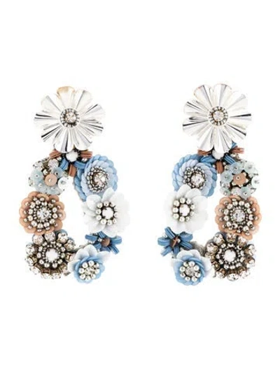 Pre-owned Mignonne Gavigan Elyse Drop Earrings In Blue/clear/pink