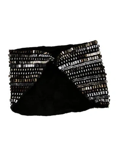 Pre-owned Mignonne Gavigan Embellished Hair Tie In Black