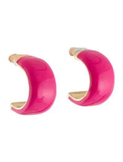 Pre-owned Mignonne Gavigan Enamel Hoop Earring In Multi