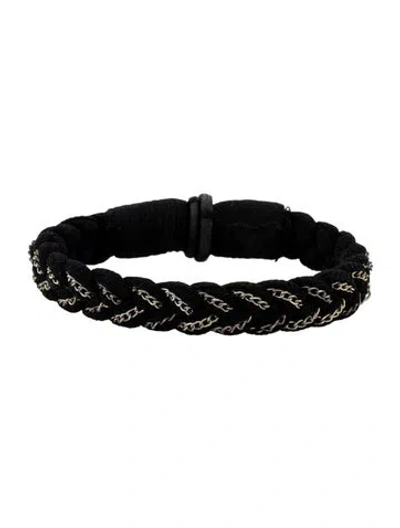 Pre-owned Mignonne Gavigan Fabric Wrap Bracelet In Black