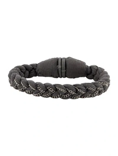 Pre-owned Mignonne Gavigan Fabric Wrap Bracelet In Grey