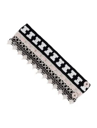 Pre-owned Mignonne Gavigan Faux Pearl, Bead, Cord & Fabric Wrap Bracelet In Multi