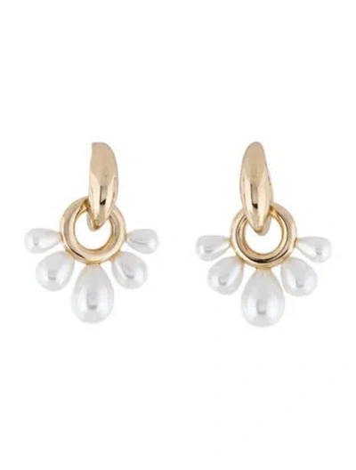 Pre-owned Mignonne Gavigan Faux Pearl Drop Earrings In White