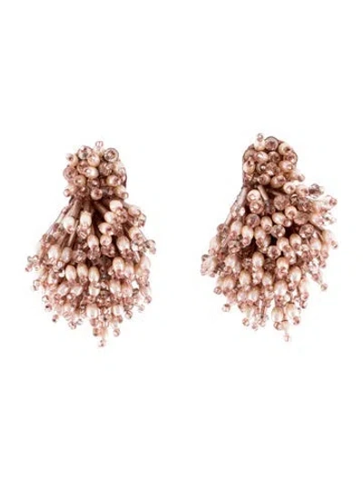 Pre-owned Mignonne Gavigan Faux Pearl, Leather & Bead Drop Earrings In Multi