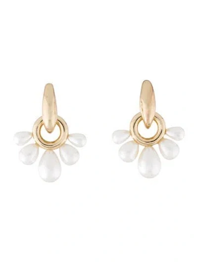 Pre-owned Mignonne Gavigan Faux Pearl Margot Drop Earrings In Multi