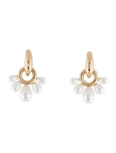 Pre-owned Mignonne Gavigan Faux Pearl 'margot' Drop Earrings In White