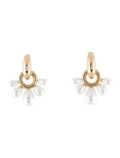 Pre-owned Mignonne Gavigan Faux Pearl Margot Drop Earrings In White
