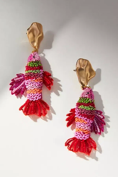 Mignonne Gavigan Fish Drop Earrings In Pink
