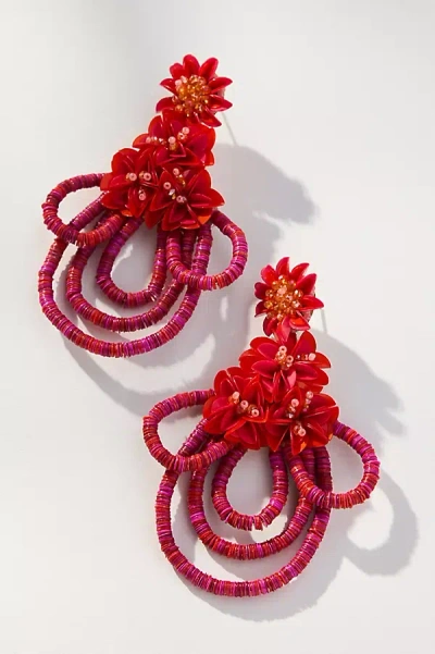 Mignonne Gavigan Flor Luxe Drop Earrings In Red