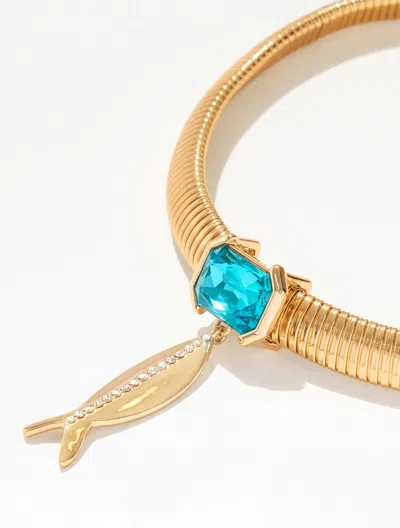 Mignonne Gavigan For Talbots Rocky Necklace - Gold/blue - 001 In Multi