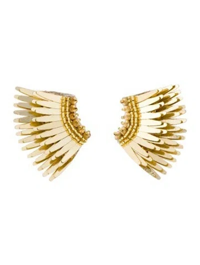 Pre-owned Mignonne Gavigan Glass Beads, Sequins & Leather Mini Madeline Stud Earrings In Multicolor