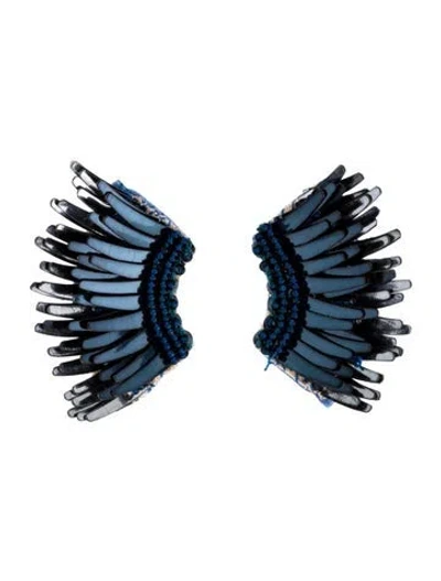 Pre-owned Mignonne Gavigan Leather & Glass Bead Mini Wing Stud Earrings In Multi