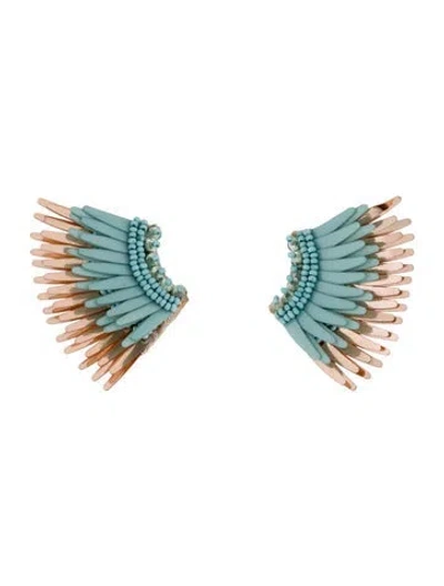 Pre-owned Mignonne Gavigan Leather, Sequin, & Bead Mini Madeline Stud Earrings