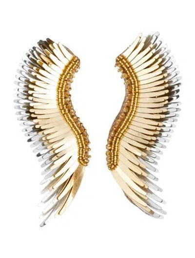 Pre-owned Mignonne Gavigan Leather Sequin Wing Drop Earring In Multi