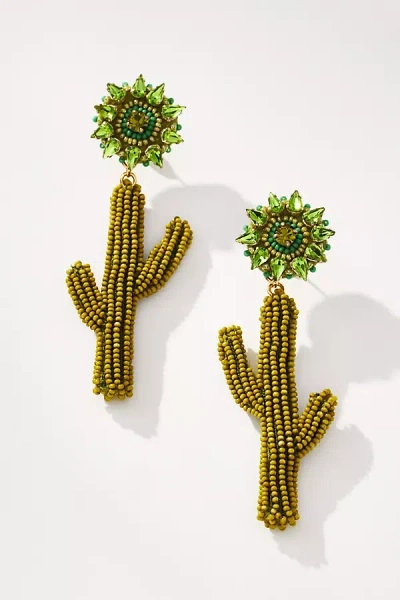 Mignonne Gavigan Lux Cactus Drop Earrings In Green