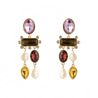 Mignonne Gavigan Luxe Greenwich Earrings In Purple Multi