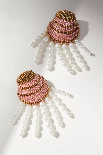 Mignonne Gavigan Luxe Seashell Pearl Earrings In White