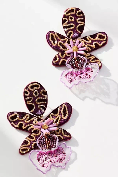 Mignonne Gavigan Luxe Spotted Orchid Earrings In Multi