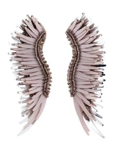 Pre-owned Mignonne Gavigan Madeline Beaded Statement Earrings In Brown
