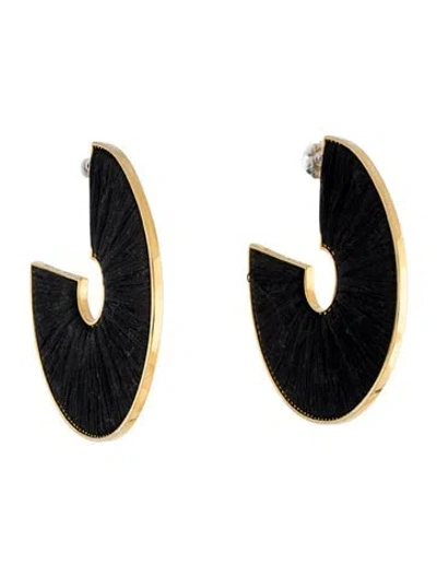 Pre-owned Mignonne Gavigan Mega Fiona Hoop Earrings In Black