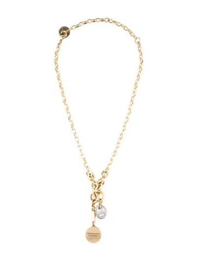 Pre-owned Mignonne Gavigan Mother Of Pearl & Crystal Voyager Necklace, 20.5" In Multicolor