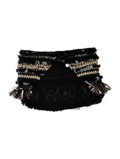 Pre-owned Mignonne Gavigan Patterned Scarf In Black