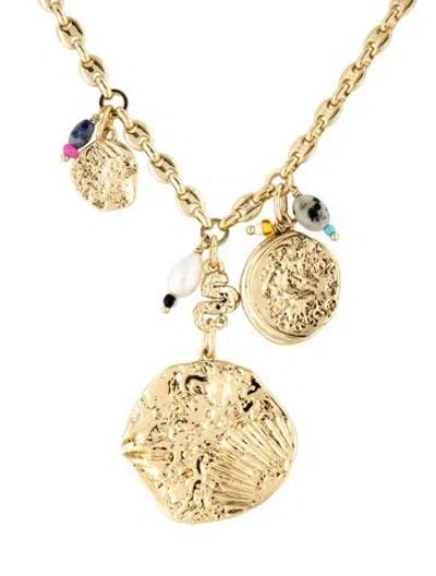 Pre-owned Mignonne Gavigan Pearl & Multistone Carmen Charm Necklace, 19"