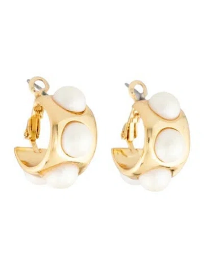 Pre-owned Mignonne Gavigan Pearl Earclip Hoop Earring In Multicolor