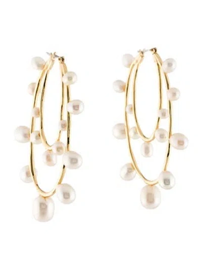 Pre-owned Mignonne Gavigan Pearl Hoop Earrings In Multi