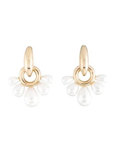 Pre-owned Mignonne Gavigan Pearl Margot Drop Earrings In White