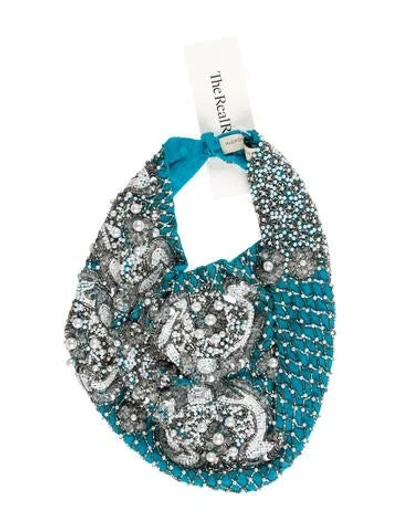 Pre-owned Mignonne Gavigan Printed Scarf In Blue