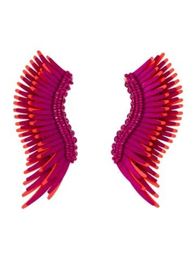 Pre-owned Mignonne Gavigan Raffia, Bead & Sequin Madeline Drop Earrings In Multi