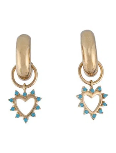 Pre-owned Mignonne Gavigan Resin Heart Drop Hoop Earring In Multi