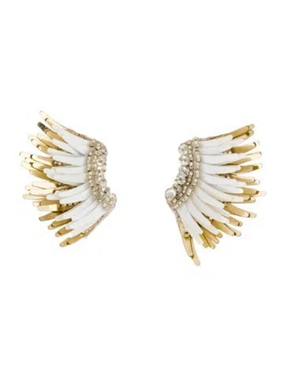 Pre-owned Mignonne Gavigan Sequin, Bead & Leather Mini Madeline Stud Earrings In Multi