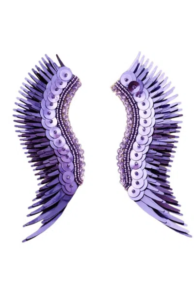 Mignonne Gavigan Sequin Madeline Earrings In Dark Metallic Purple