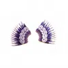 Mignonne Gavigan Sequin Mini Madeline Earrings In Metallic Lilac In Blue