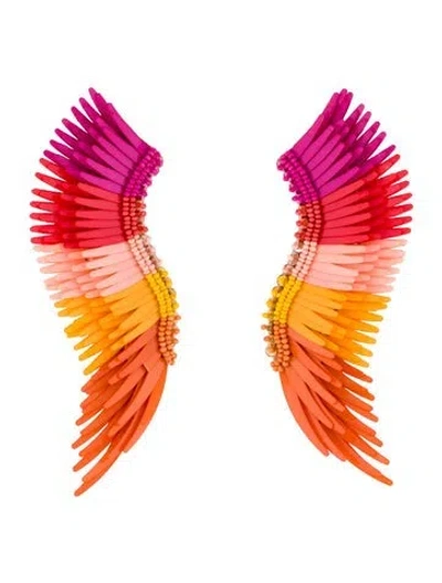 Pre-owned Mignonne Gavigan Sequins, Bead & Leather Drop Earrings
