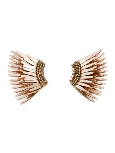Pre-owned Mignonne Gavigan Sequins, Bead & Leather Mini Madeline Stud Earrings