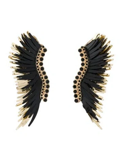 Pre-owned Mignonne Gavigan Sequins, Crystal, & Leather Drop Earrings In Multi