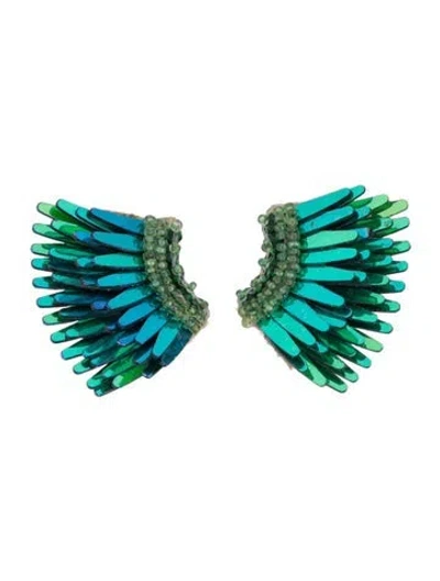 Pre-owned Mignonne Gavigan Sequins, Leather & Glass Bead Mini Madeline Stud Earrings In Multi