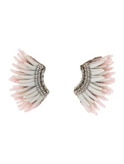 Pre-owned Mignonne Gavigan Sequins, Leather, Bead & Crystal Mini Madeline Statement Stud Earrings In Multicolor