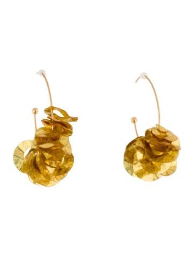 Pre-owned Mignonne Gavigan Sequins Mini Lola Hoop Earrings In Gold