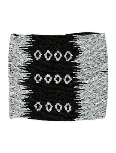Pre-owned Mignonne Gavigan Silk Printed Scarf In Black