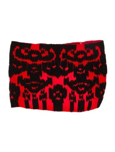 Pre-owned Mignonne Gavigan Silk Printed Shawl In Red