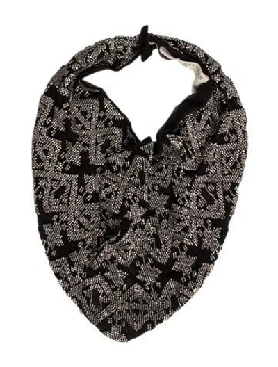 Pre-owned Mignonne Gavigan Silk Printed Snood In Black