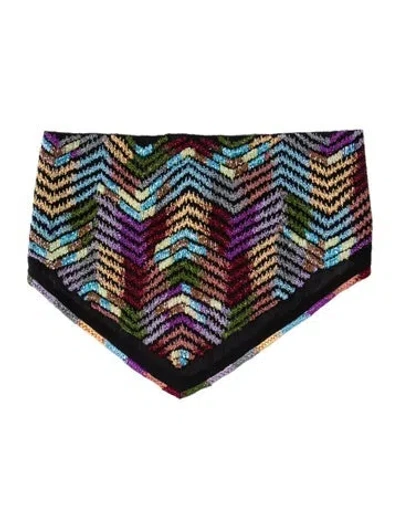 Pre-owned Mignonne Gavigan Silk Striped Scarf In Black