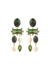 Mignonne Gavigan Stone-embellished Drop Earrings In Green